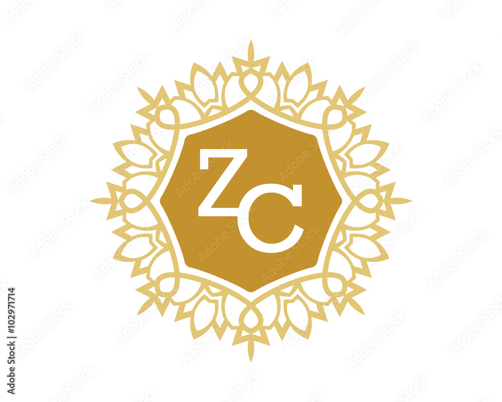 ZC initial royal letter logo ZC initial royal letter logo