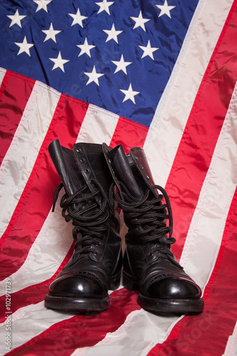 Combat Boots with Flag © Erin Cadigan