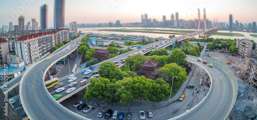 Fotografia overlooking the vehicle motion blur on shanghai elevated road ju