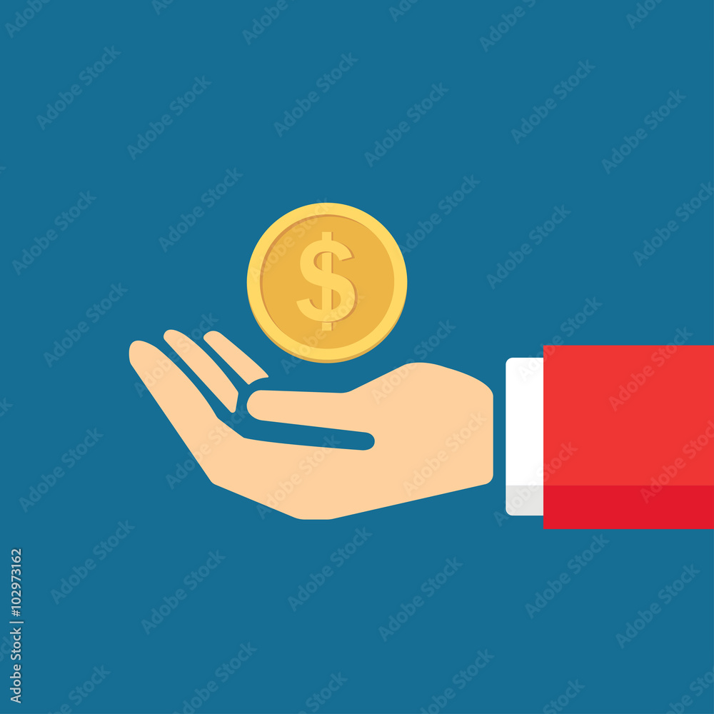 Money on hand. Modern Flat design vector illustration concept.
Money on hand. Modern Flat design vector illustration concept.
