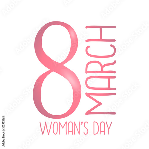 March 8 greeting card. Background template for International Womans Day. Vector illustration
