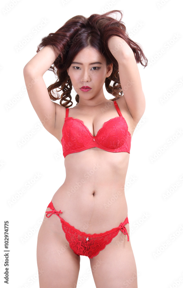 Fototapeta premium Red bikini woman