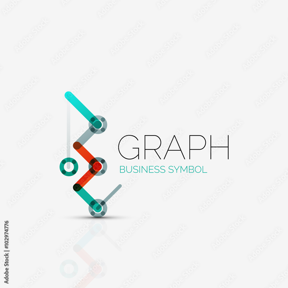 Abstract logo idea, linear chart or graph business icon. Creative vector logotype design template Abstract logo idea, linear chart or graph business icon. Creative vector logotype design template