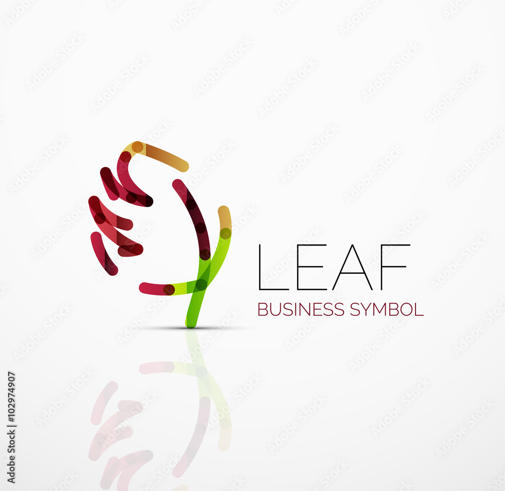 Obraz premium Vector abstract logo idea, eco leaf, nature plant, green concept business icon. Creative logotype design template