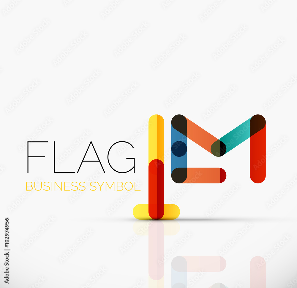 Logo flag, abstract linear geometric business icon Logo flag, abstract linear geometric business icon