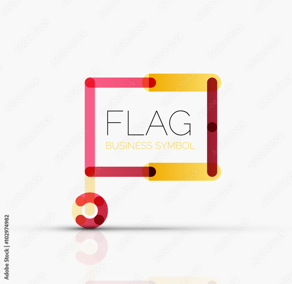 Logo flag, abstract linear geometric business icon Logo flag, abstract linear geometric business icon