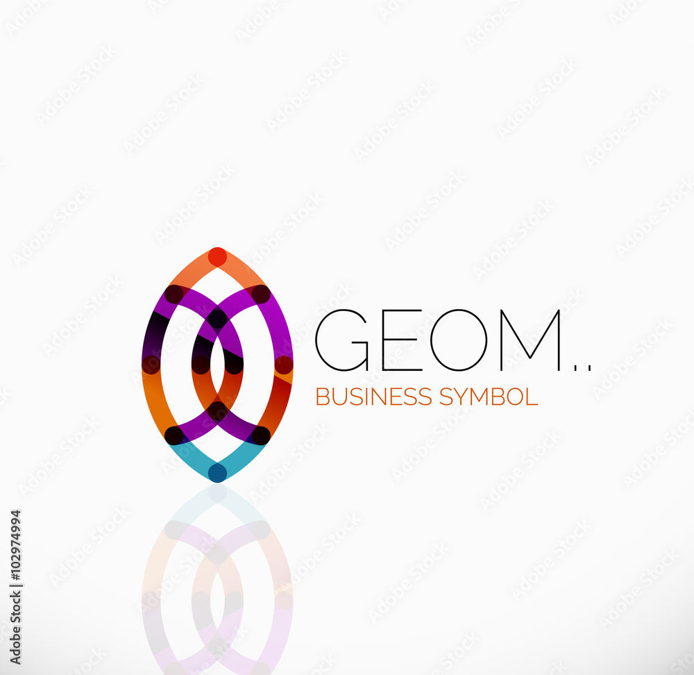 Obraz premium Logo, linear abstract geometric icon