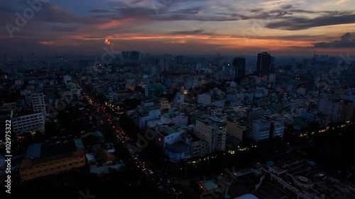 Wallpaper Mural Camera Moves from Skyline after Sunset to City from Skyscraper Torontodigital.ca
