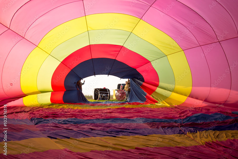 Obraz premium colorful hot air balloon inside