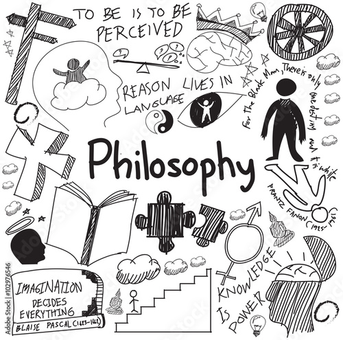 World philosophy and religion doctrine handwriting doodle sketch design subject sign and symbol in white isolated background paper for education subject presentation or introduction with text vector 