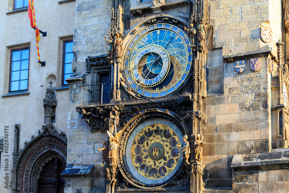 astrological clock in prague,, Czech Republic, Europe astrological clock in prague,, Czech Republic, Europe