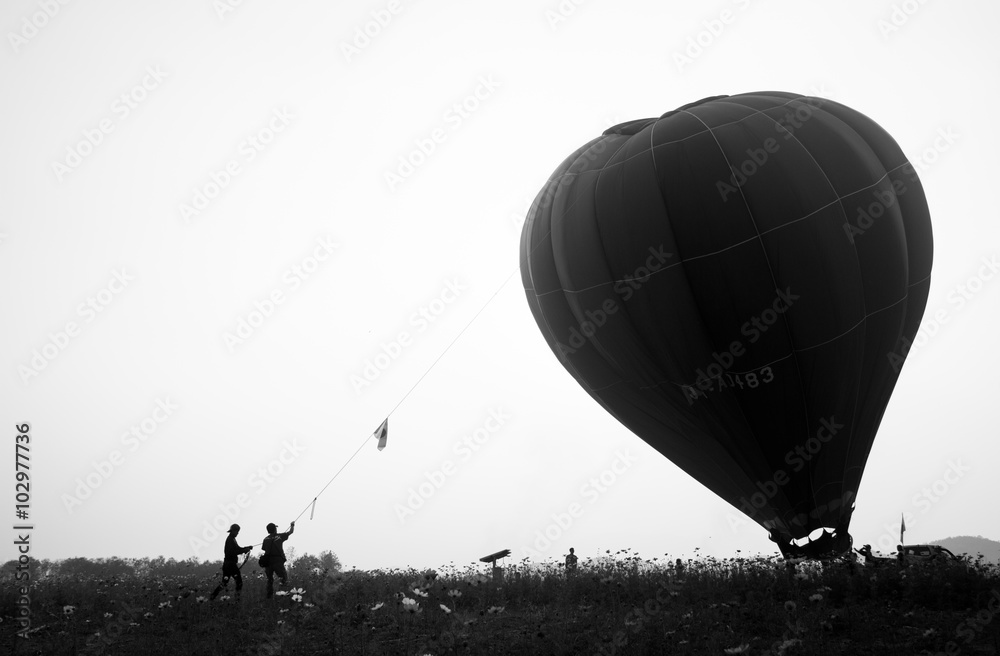 Obraz premium hot air balloon on ground