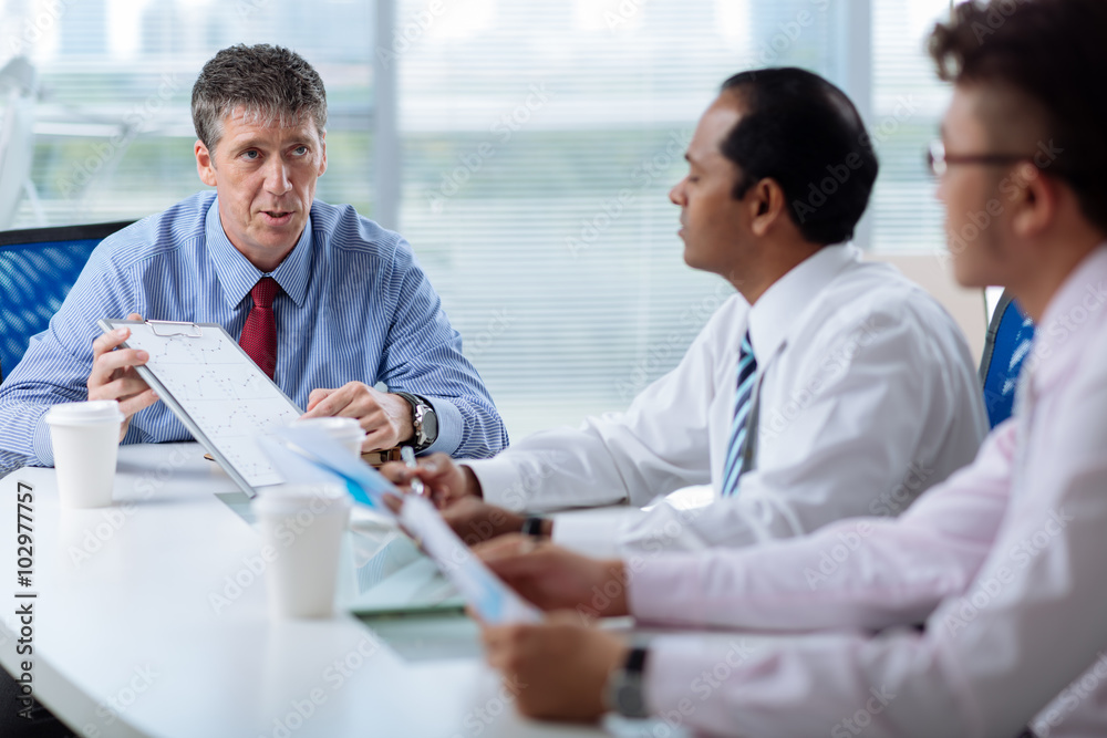 Meeting with employees