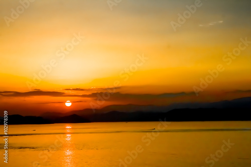 Sunrise sea of Naruto in the Seto Inland Ocean
