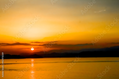 Sunrise sea of Naruto in the Seto Inland Ocean  