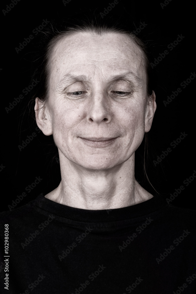 Obraz premium Adult Woman Looking Down