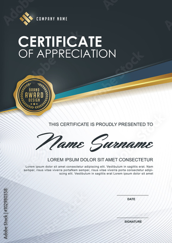 certificate template with Luxury and modern pattern,.Qualification certificate blank template with elegant,Vector illustration
