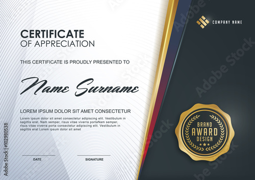 certificate template with Luxury and modern pattern,.Qualification certificate blank template with elegant,Vector illustration