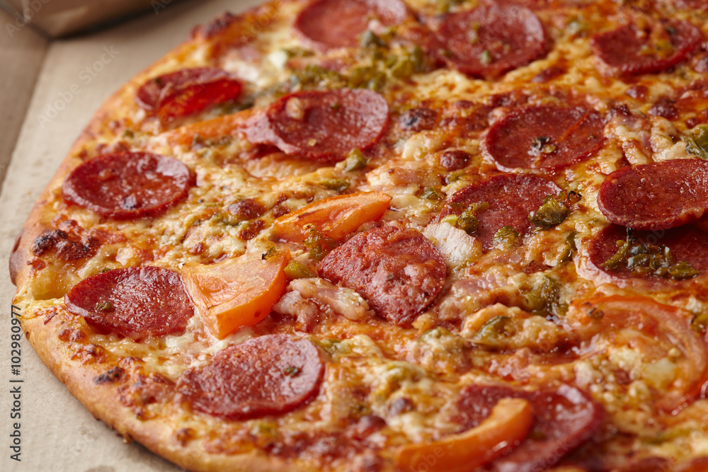 Pizza with sausage