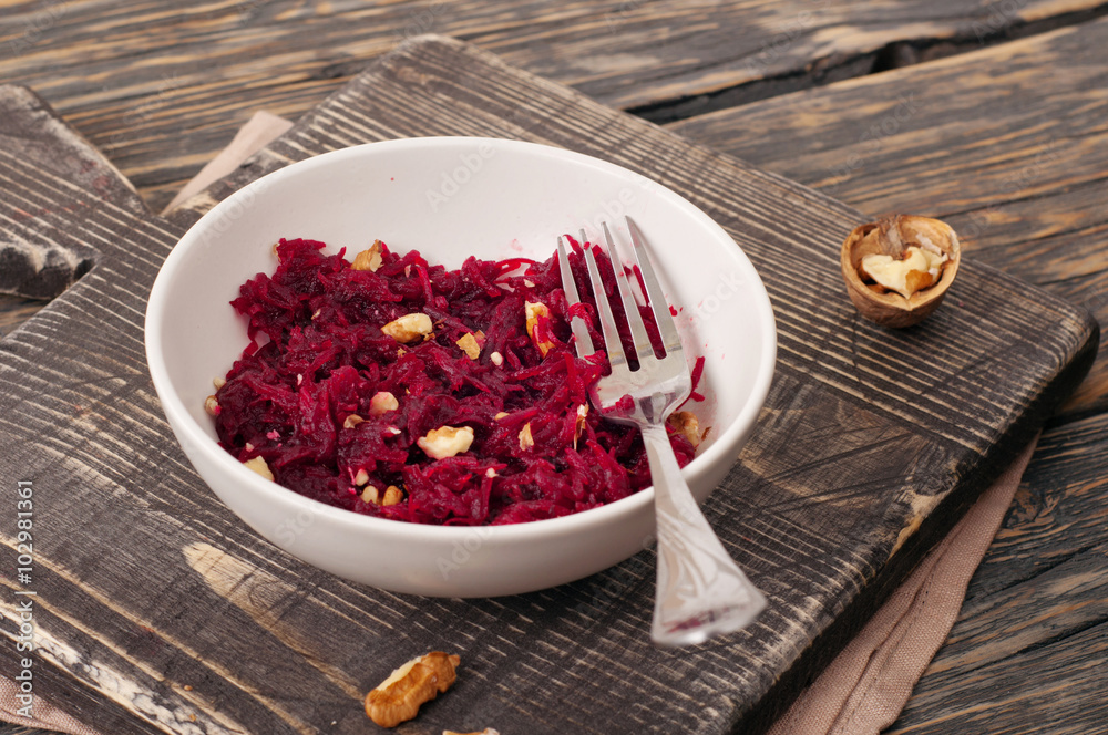 Healthy salad with beets and nuts Healthy salad with beets and nuts