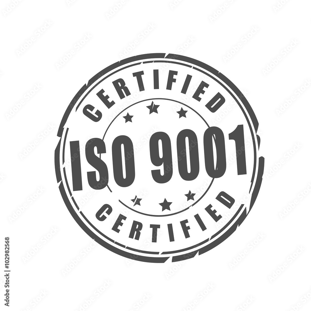 ISO 9001 certified vector stamp