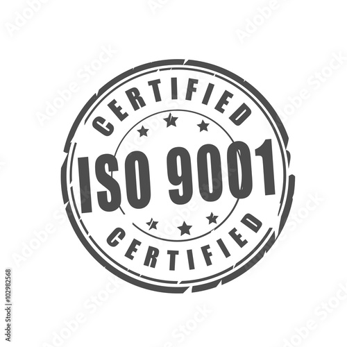 ISO 9001 certified vector stamp