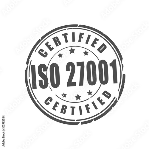 ISO 27001 certified vector stamp