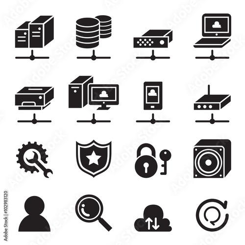 Computer network icon set