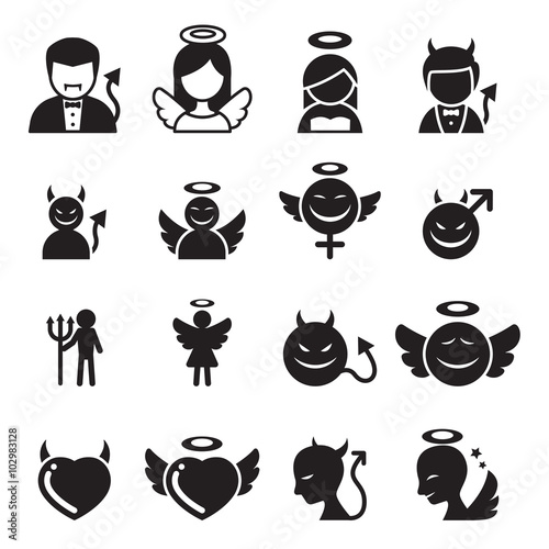 Devil & Angel icon set