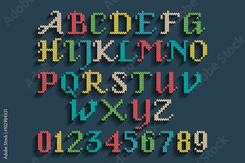 Vintage knitted alphabet