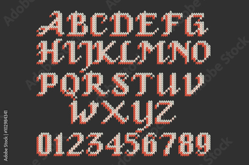 Vintage knitted alphabet