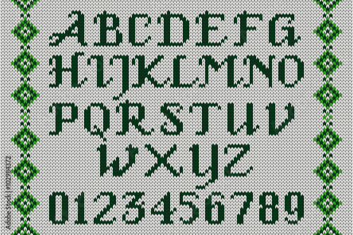 Vintage knitted alphabet