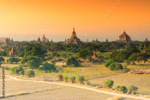The group of ancient temple in Bagan, Myanmar