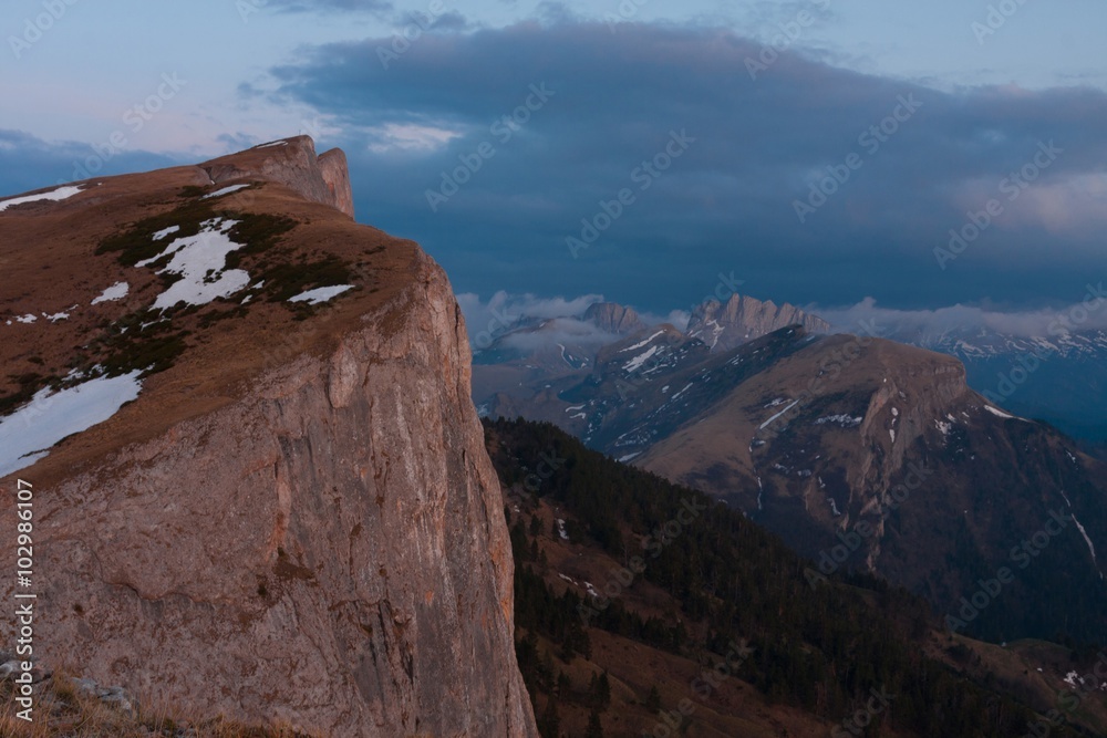 Obraz premium Mountain sunset autumn