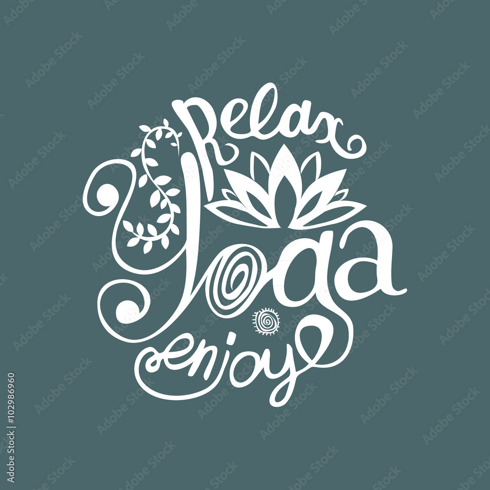 Fototapeta premium Enjoy yoga poster or postcard.