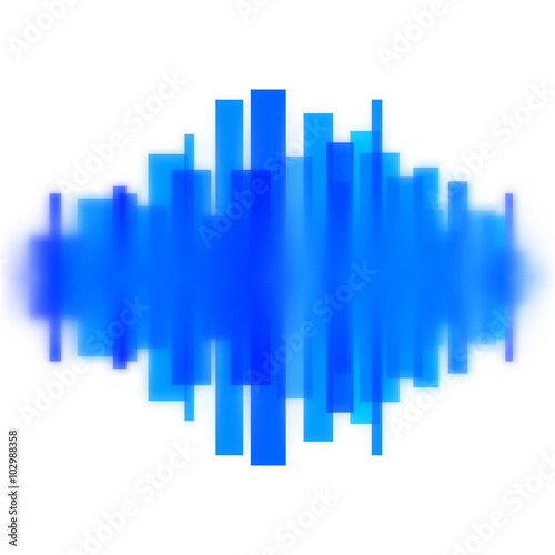 Blurred waveform made of lines