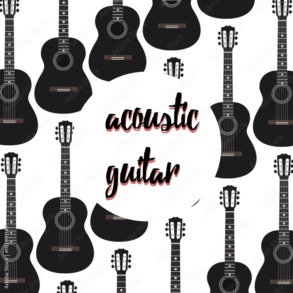 Fototapeta premium acoustic guitars on white background