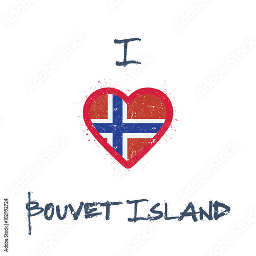 I love Bouvet Island t-shirt design. Bouvet Island flag in the shape of a heart.