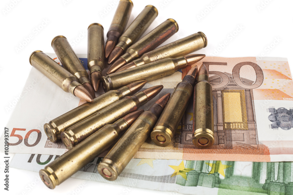 Bullets on Euro Banknotes