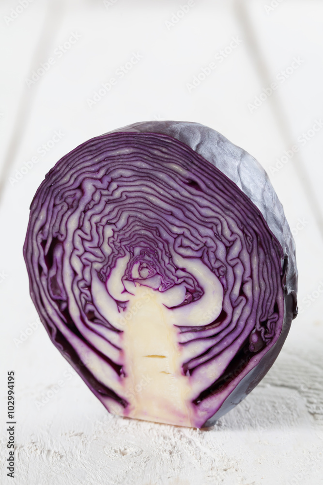 Fototapeta premium Purple cabbage cross section