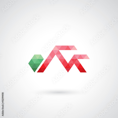 Free Download House and tree symbol from geometric elements - GFXLoad