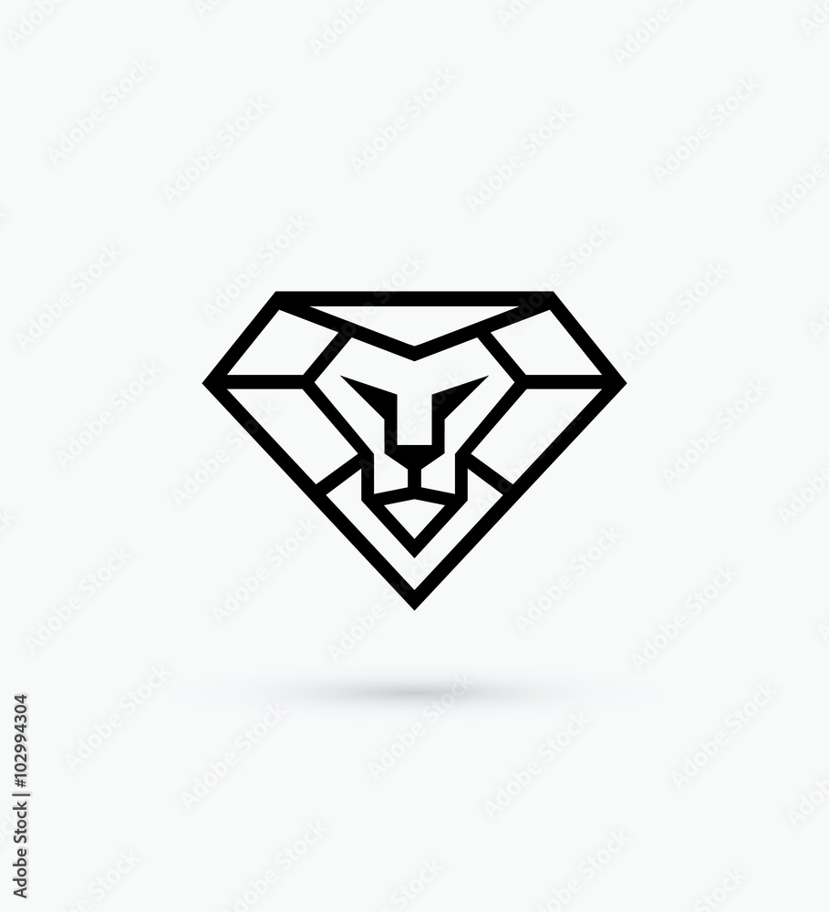 Fototapeta premium Diamond lions symbol 