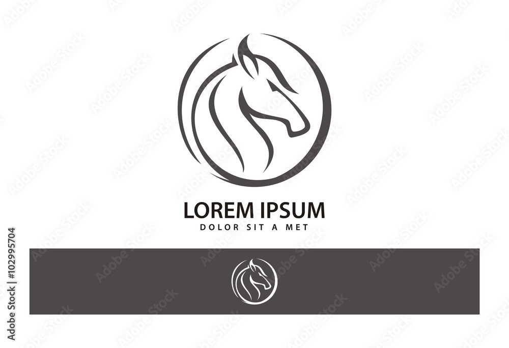 Circle Horse Head Logo Vector Circle Horse Head Logo Vector