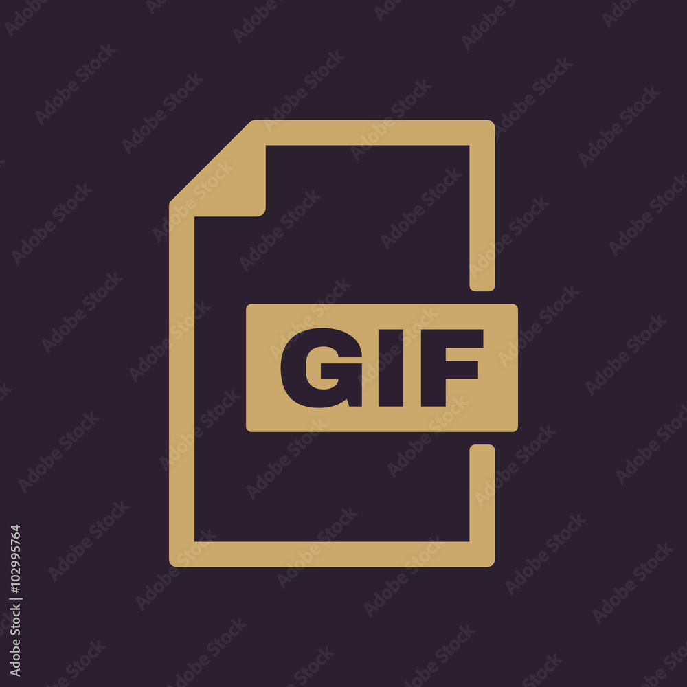 The GIF icon. File format symbol. Flat The GIF icon. File format symbol. Flat