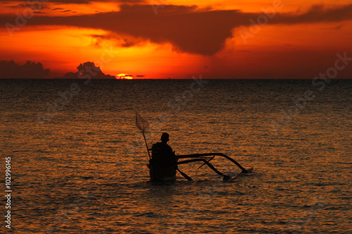 Fisherman and Sunset photo