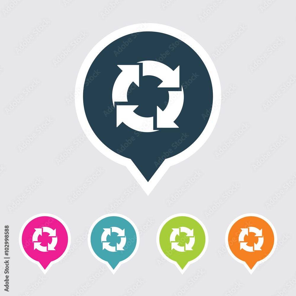 Fototapeta premium Icon of Recycle Or Recycle in Multi Color Circle & Square Shape. Eps-10.