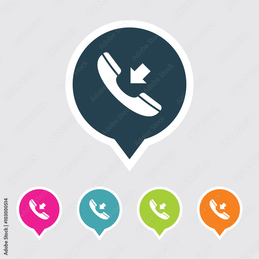 Icon of Call in Multi Color Circle & Square Shape. Eps-10. Icon of Call in Multi Color Circle & Square Shape. Eps-10.