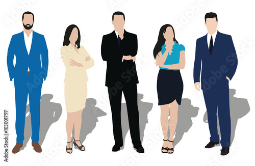 Collection of business people illustrations in different poses.