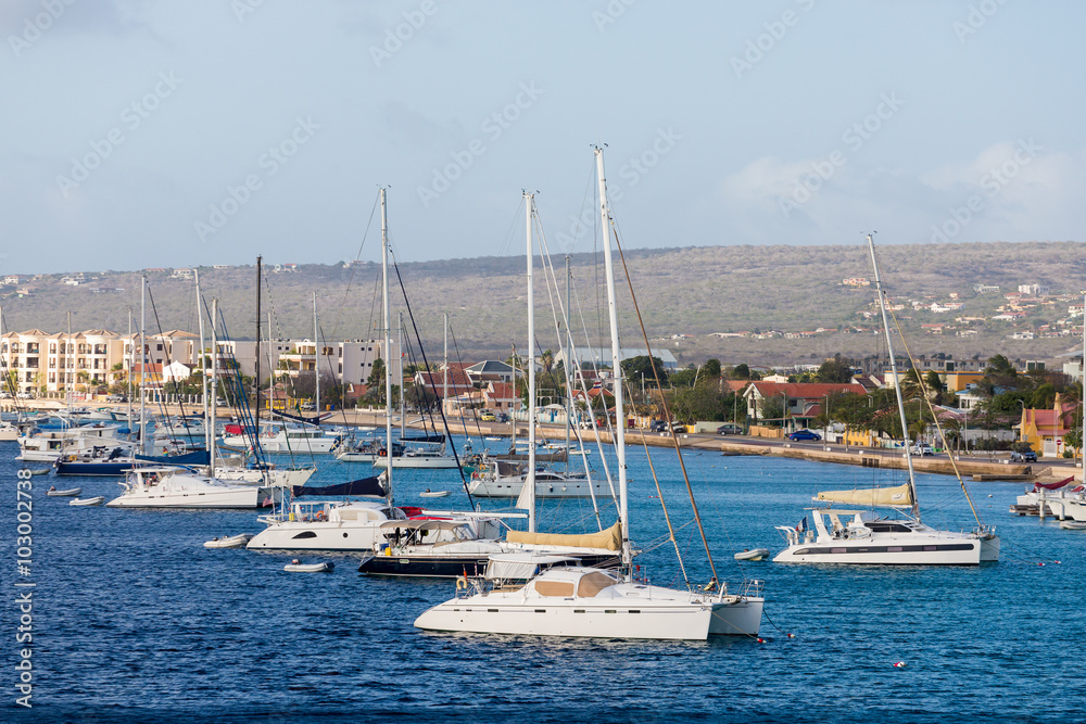 Many Sailboats and Yachts in Bonaire
