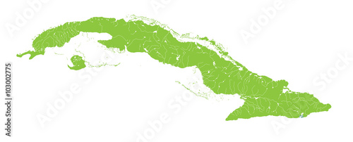 A large and detailed map of Cuba with all provinces, lakes and rivers.